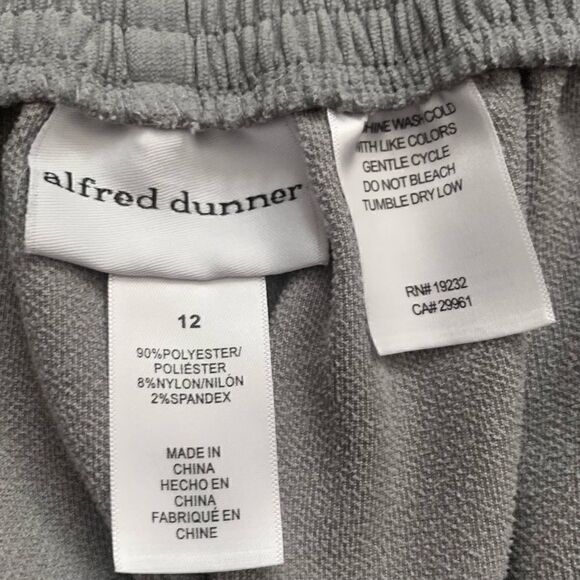 Alfred Dunner Gray Brushed Polyester Pull-on Wide Leg Pants Size 12 - Picture 10 of 10